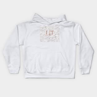 LIT rose gold on marble Kids Hoodie